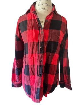 Old Navy Buffalo Plaid The Boyfriend Shirt Button Down Flannel Womens Medium